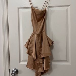 SHEIN champagne satin romper with strappy back size XS